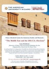 The Middle East & the 2016 U.S. Elections The Middle East & the 2016 U.S. Elections